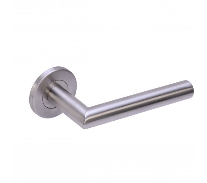 Hunta 19mm Mitred Lever - Sprung - Satin Stainless Steel