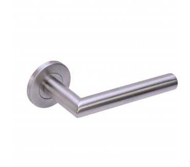 Hunta 19mm Mitred Lever - Sprung - Satin Stainless Steel