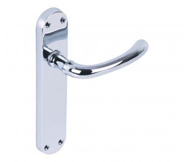 Hunta Avis Door Handles On Backplate - Polished Chrome.