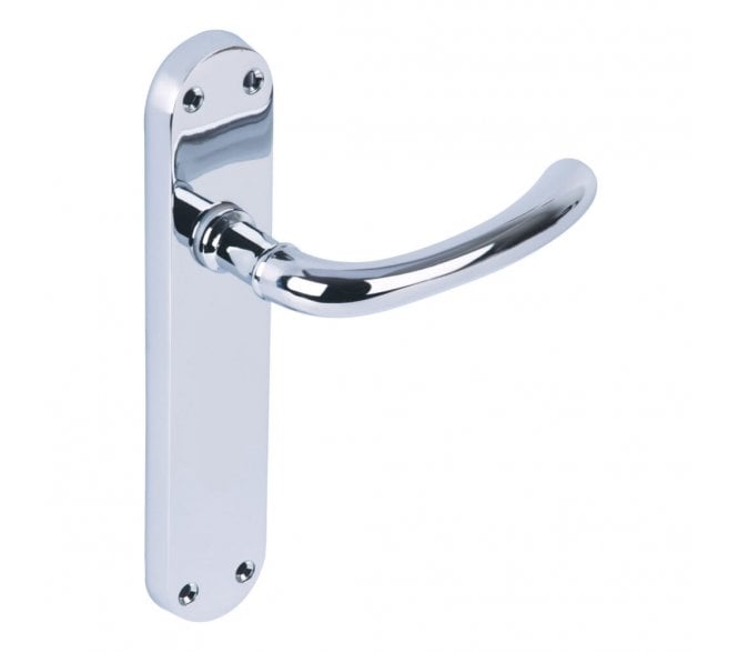 Hunta Avis Door Handles On Backplate - Polished Chrome.