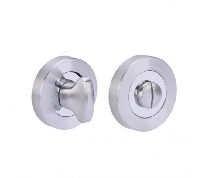 Hunta Bathroom Turn & Release - Satin Chrome/Polished Chrome