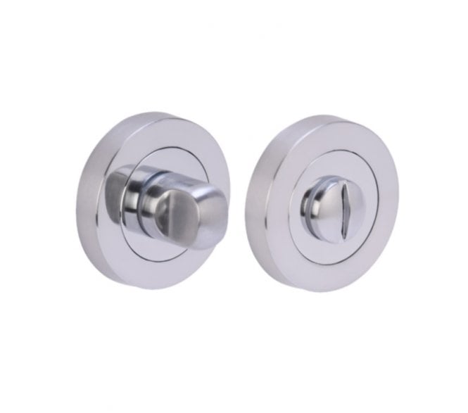 Hunta Designer Bathroom Turn & Release - Satin Chrome/Polished Chrome