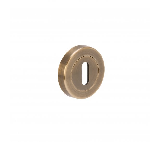 Hunta Designer Keyhole Escutcheon - Antique Brass