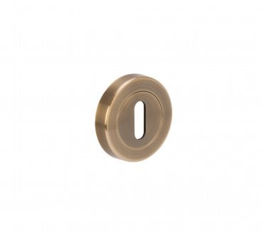 Hunta Designer Keyhole Escutcheon - Antique Brass