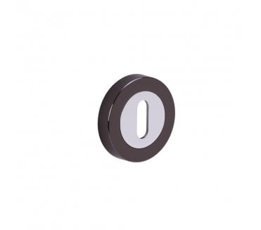 Hunta Designer Keyhole Escutcheon - Black Nickel/Polished Chrome