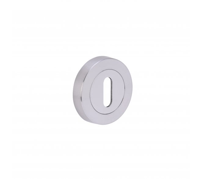 Hunta Designer Keyhole Escutcheon - Satin Chrome/Polished Chrome