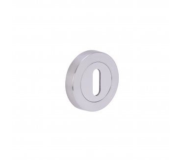 Hunta Designer Keyhole Escutcheon - Satin Chrome/Polished Chrome