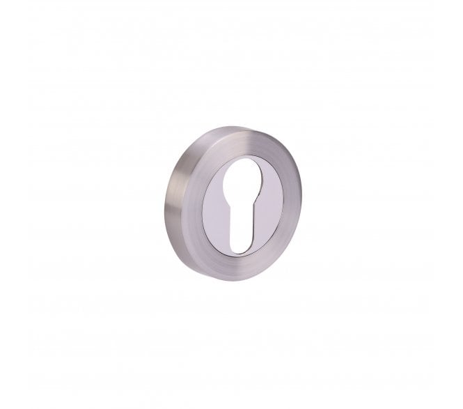 Hunta Euro Profile Escutcheon - Polished Nickel/Satin Nickel