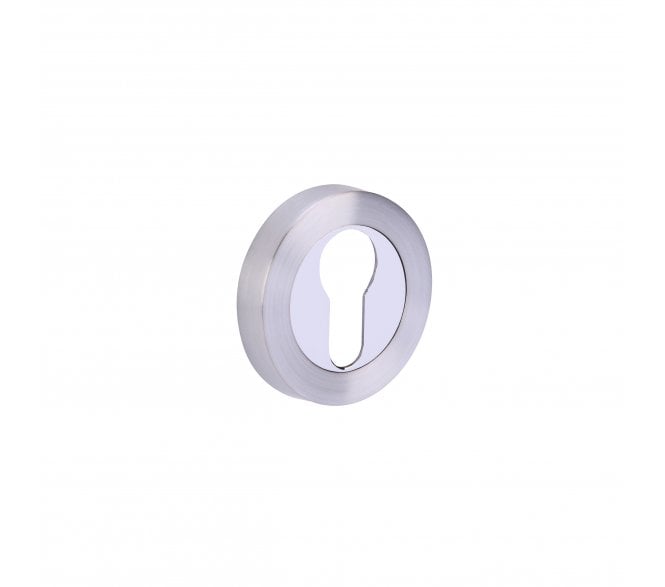 Hunta Euro Profile Escutcheon - Satin Chrome/Polished Chrome