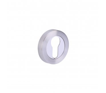 Hunta Euro Profile Escutcheon - Satin Chrome/Polished Chrome