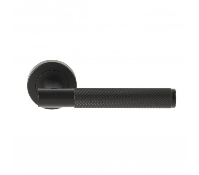Hunta Evo Knurled Lever On Round Rose - Matt Black