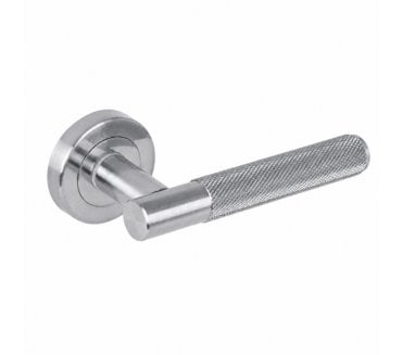 Hunta Evo Knurled Lever On Round Rose - Satin Chrome