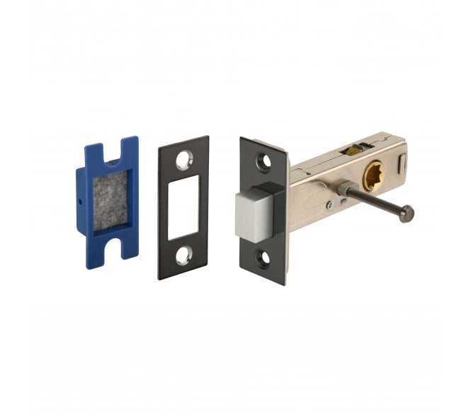 Hunta H1801 Magnetic Tubular Privacy Mortice Latch - 76mm - Black Nickel