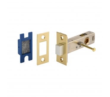 Hunta H1801 Magnetic Tubular Privacy Mortice Latch - 76mm - Satin Brass
