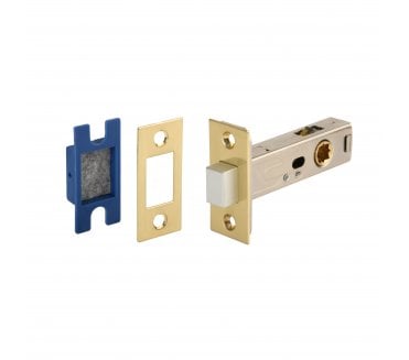 Hunta H1807 Magnetic Tubular Mortice Latch - 76mm - Satin Brass