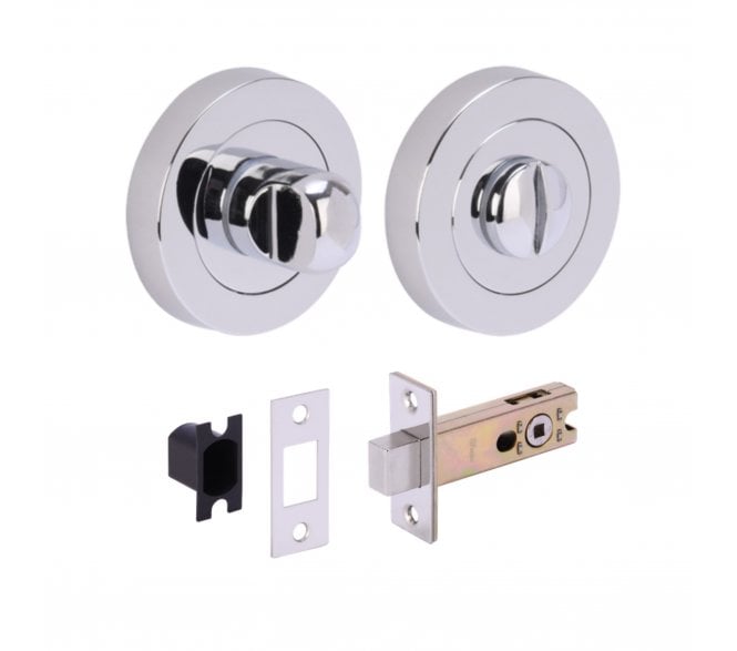 Hunta H2953 Bathroom Turn & Release Set W/ 76mm Deadbolt - Polished Chrome