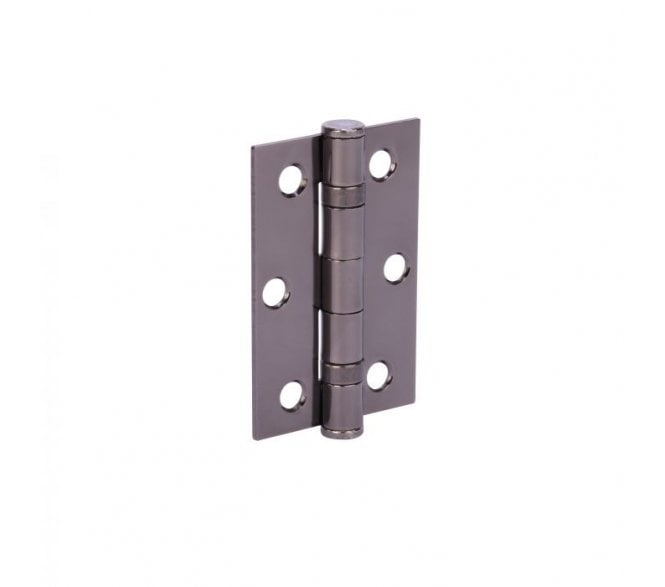 Hunta Hardware H3001BNL Steel 2BB Butt Hinges 76x50mm (Pair) - Black Nickel