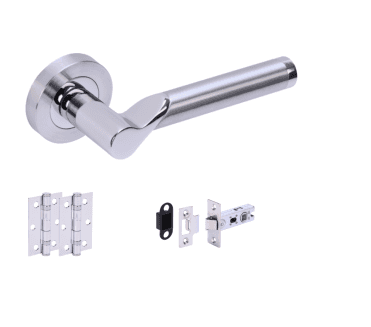 Hunta Hydrus Polished/Satin Chrome Door Handle Latch Pack