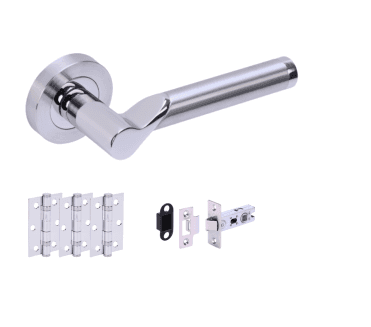 Hunta Hydrus Polished/Satin Chrome Door Handle Latch Pack
