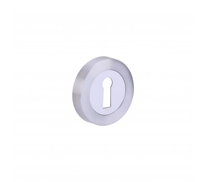 Hunta Keyhole Escutcheon - Satin Chrome/Polished Chrome