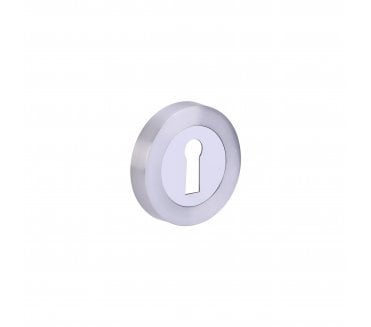 Hunta Keyhole Escutcheon - Satin Chrome/Polished Chrome