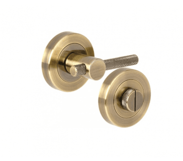 Hunta Knurled Bathroom Turn & Release Set - Antique Brass