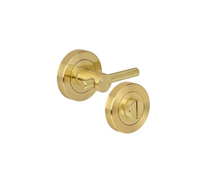Hunta Knurled Bathroom Turn & Release Set - Satin Brass