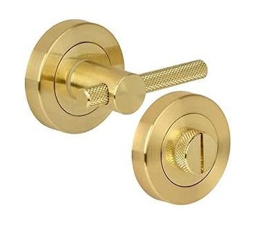 Hunta Knurled Bathroom Turn & Release Set - Satin Brass