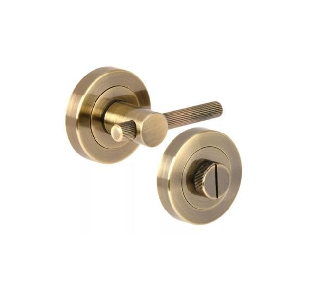 Hunta Linear Bathroom Turn & Release Set - Antique Brass