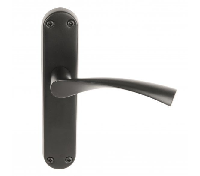 Hunta Lobo Lever Handle On Backplate - Matt Black