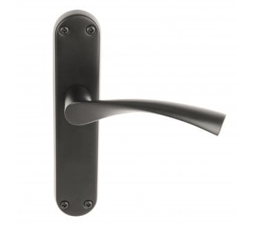 Hunta Lobo Lever Handle On Backplate - Matt Black