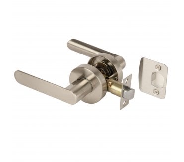 Hunta Mantara Leverset C/W Adjustable Latch - Satin Nickel