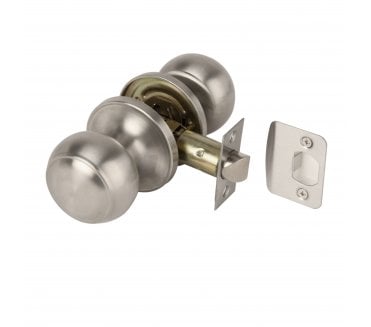 Hunta Riva Door Knobset C/W Adjustable Latch - Satin Stainless Steel
