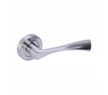 Hunta Zena Door Handle on Rose - Satin Chrome
