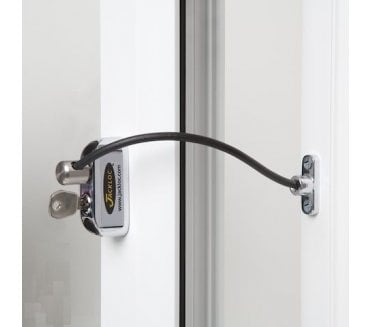 Jackloc Cable Window Restrictor - Polished Chrome