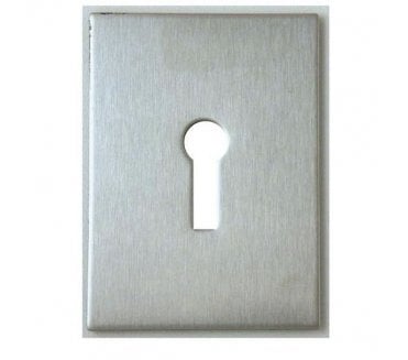 JE2 Self Adhesive Keyhole Escutcheon Plate 66x48mm - Satin Stainless