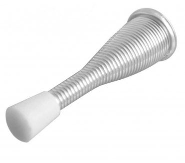 Jedo Flexible Spring Skirting Doorstop - Nickel Plated