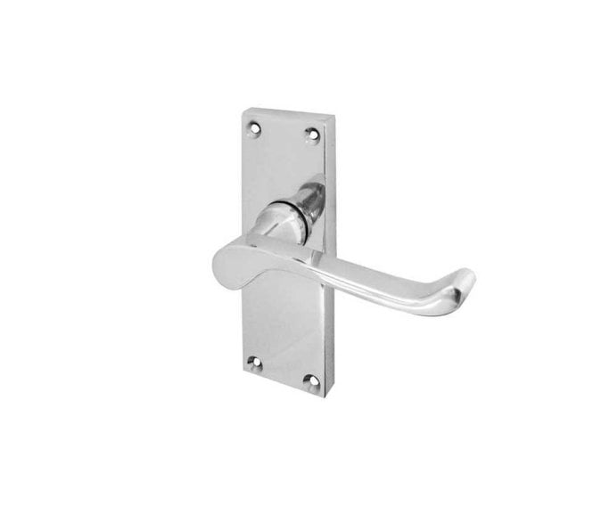 Jedo Victorian Scroll Door Handles On Backplate - Polished Chrome