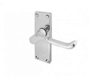 Jedo Victorian Scroll Door Handles On Backplate - Polished Chrome