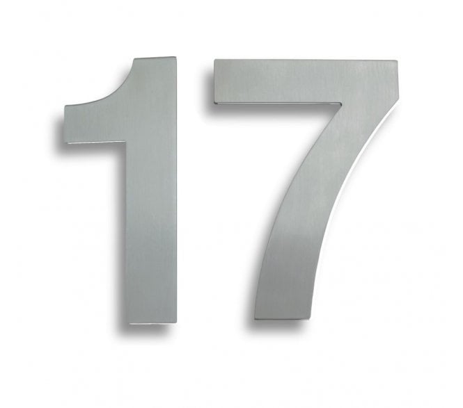 Large Door Numerals 175mm - Grade 316 Satin Stainless Steel