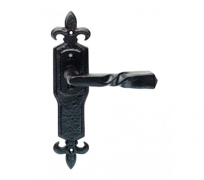 Ludlow LF Barley Twist Gothic Handles On Backplate - Black Antique