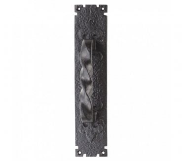 Ludlow LF5101 Barley Twist Pull Handle On Backplate 310x65mm - Black Antique