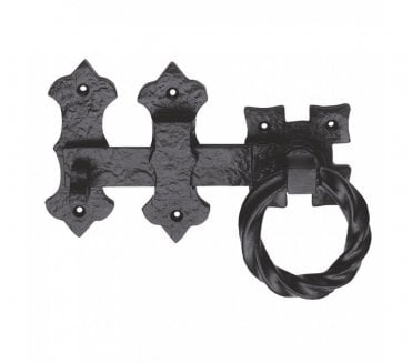 Ludlow LF5547 Twist Gate Ring Latch Set - Black Antique