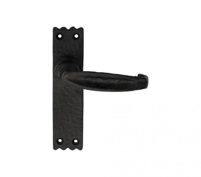 Ludlow Slim V Door Handles On Backplate - Black Antique