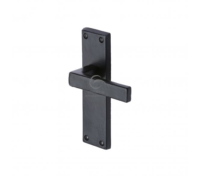 M.Marcus Cheswell Lever Door Handles On Backplate - Rustic Black