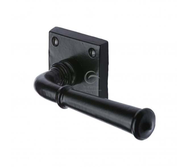 M.Marcus Claverley Door Handles on Square Roses - Rustic Black