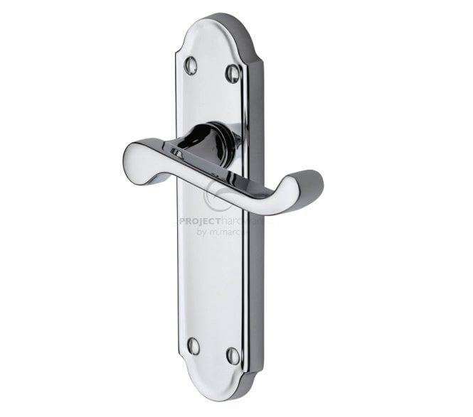 M.Marcus Contract Constable Door Handles On Backplate - Polished Chrome