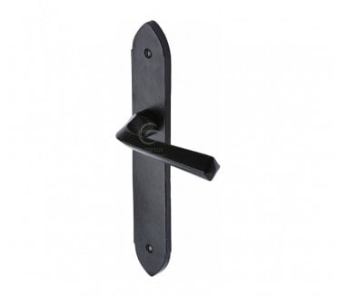 M.Marcus Grafton Lever Door Handles On Backplate - Rustic Black