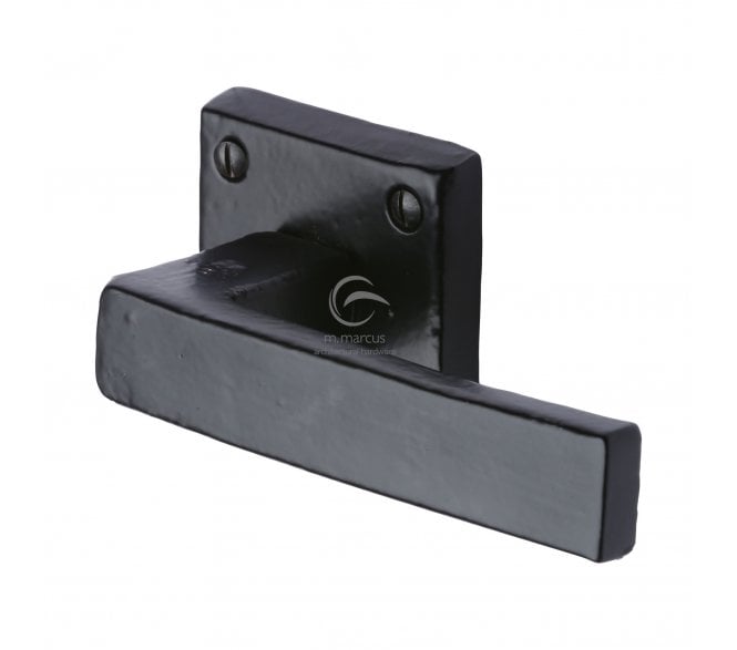M.Marcus Hanwood Door Handles on Square Roses - Rustic Black
