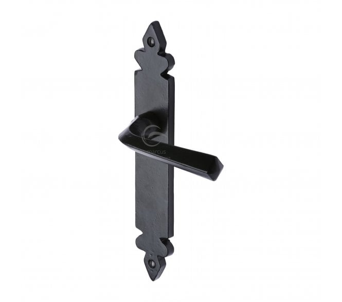 M.Marcus Ironbridge  Lever Door Handles On Backplate - Rustic Black
